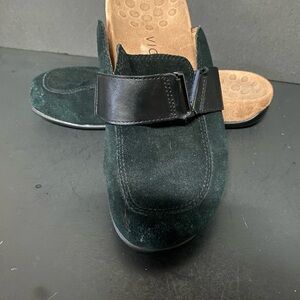 Black Suede Slip-On Loafers with Black Straps